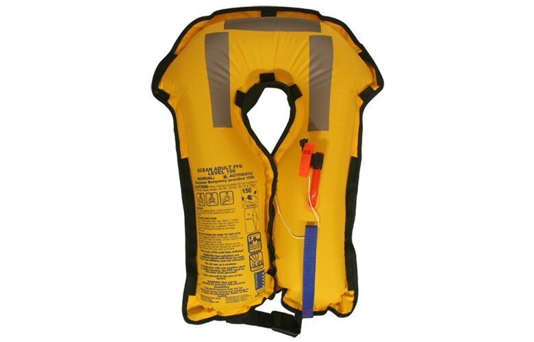 Ocean 150 Auto Inflatable Life Jacket - Grey/Red