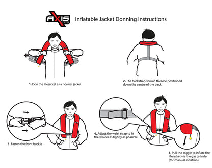 Ocean 150 Auto Inflatable Life Jacket - Grey/Red