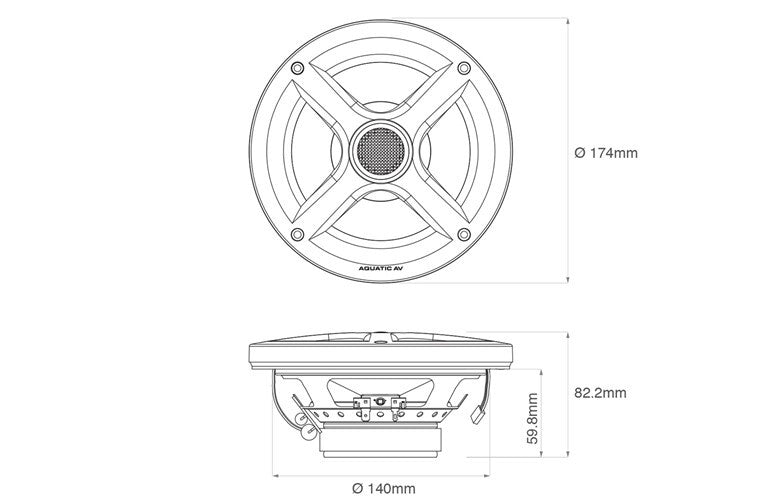 Aquatic AV RG112 Marine Speakers Pro+ Series 6.5 Inch Black