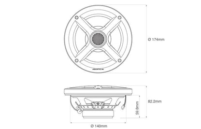 Aquatic AV RG112 Marine Speakers Pro+ Series 6.5 Inch Black