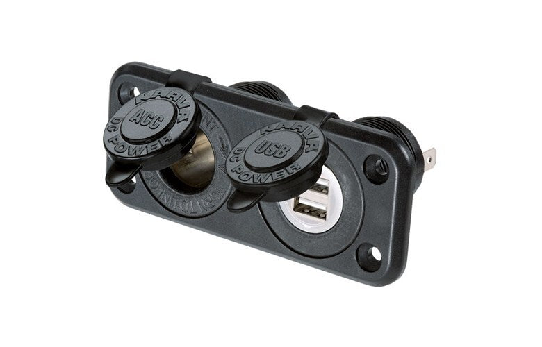 Heavy Duty Twin Accessory-Dual USB Sockets