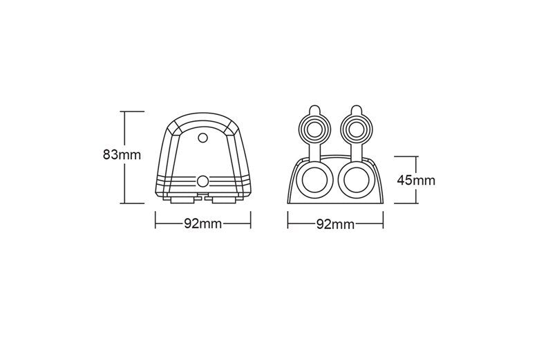 Heavy Duty Surface Mount Accessory-Dual USB Sockets