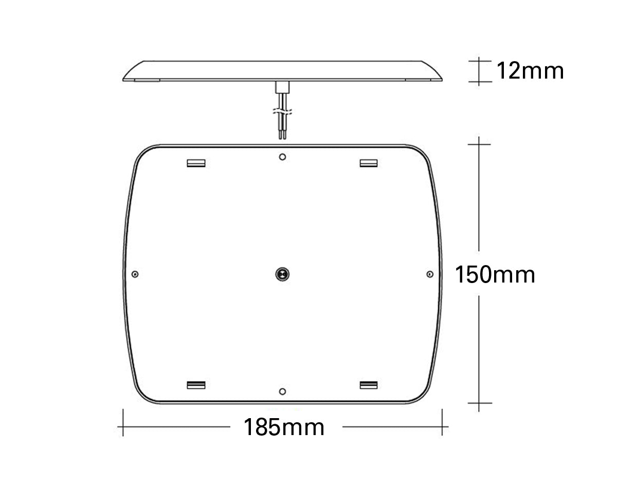 LED Square Interior Lamp with Touch On/Dim/Off Switch