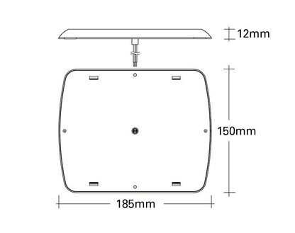 LED Square Interior Lamp with Touch On/Dim/Off Switch