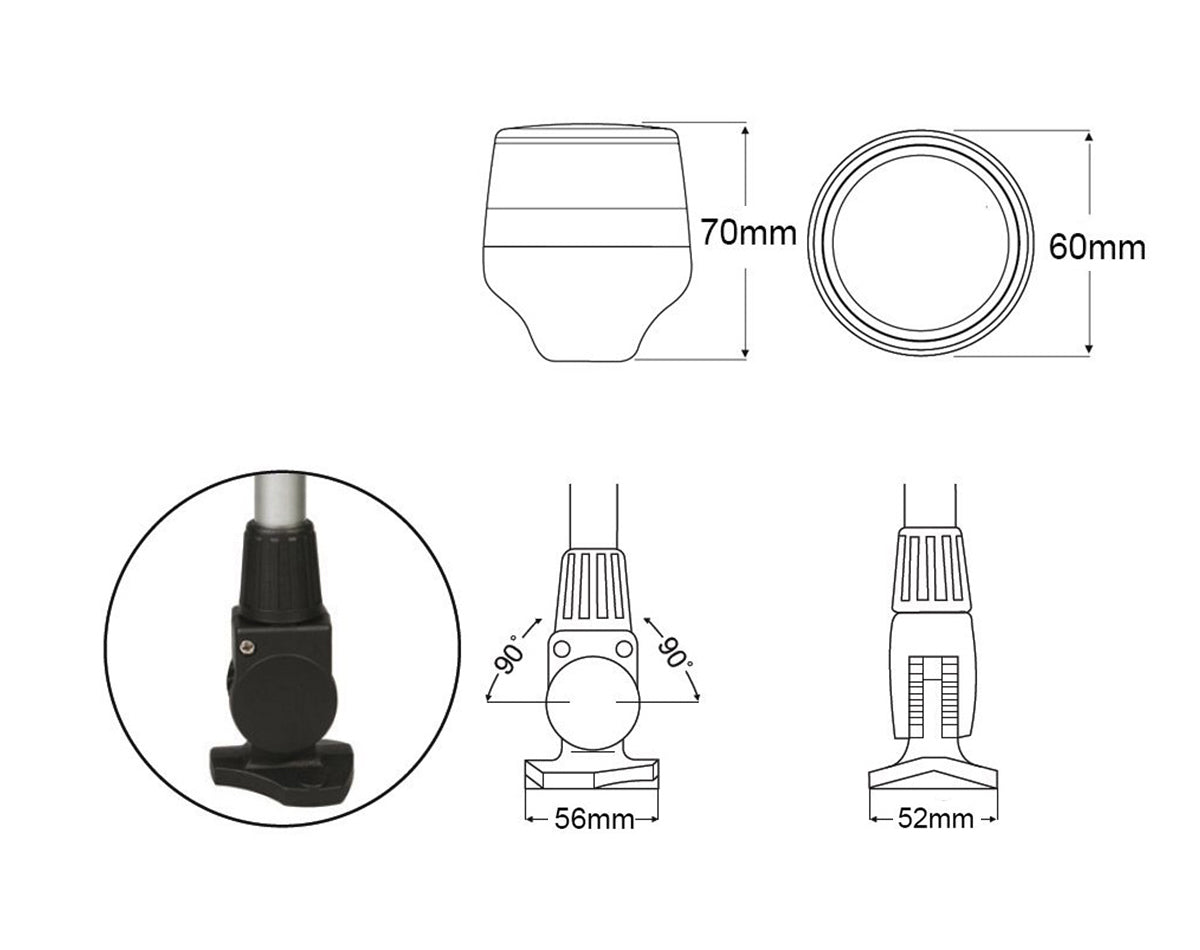 Hella Marine NaviLED 360 All Round Fold Down Anchor Lamps