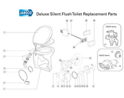 Jabsco Deluxe Silent Flush Electric Toilets Fresh Water