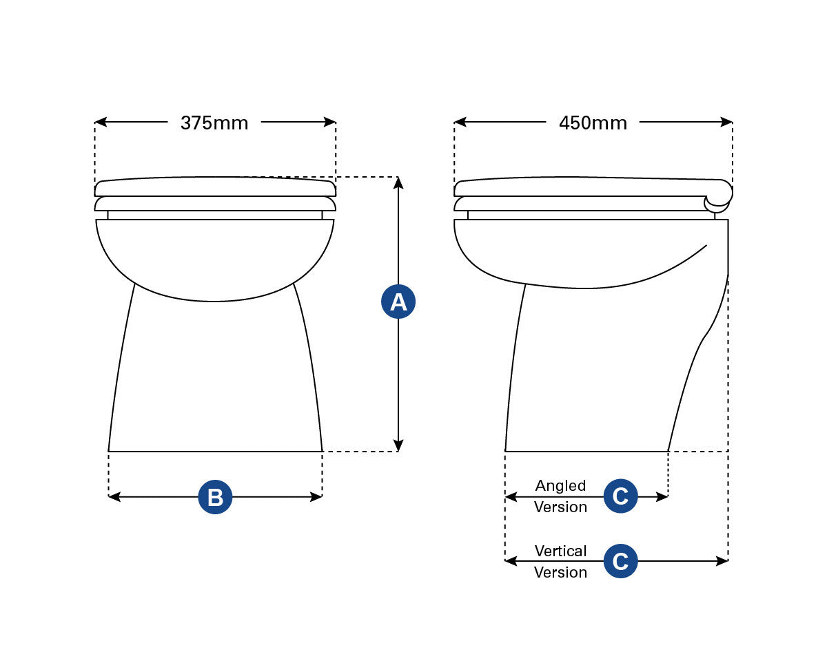 Jabsco Deluxe Silent Flush Electric Toilets Salt Water