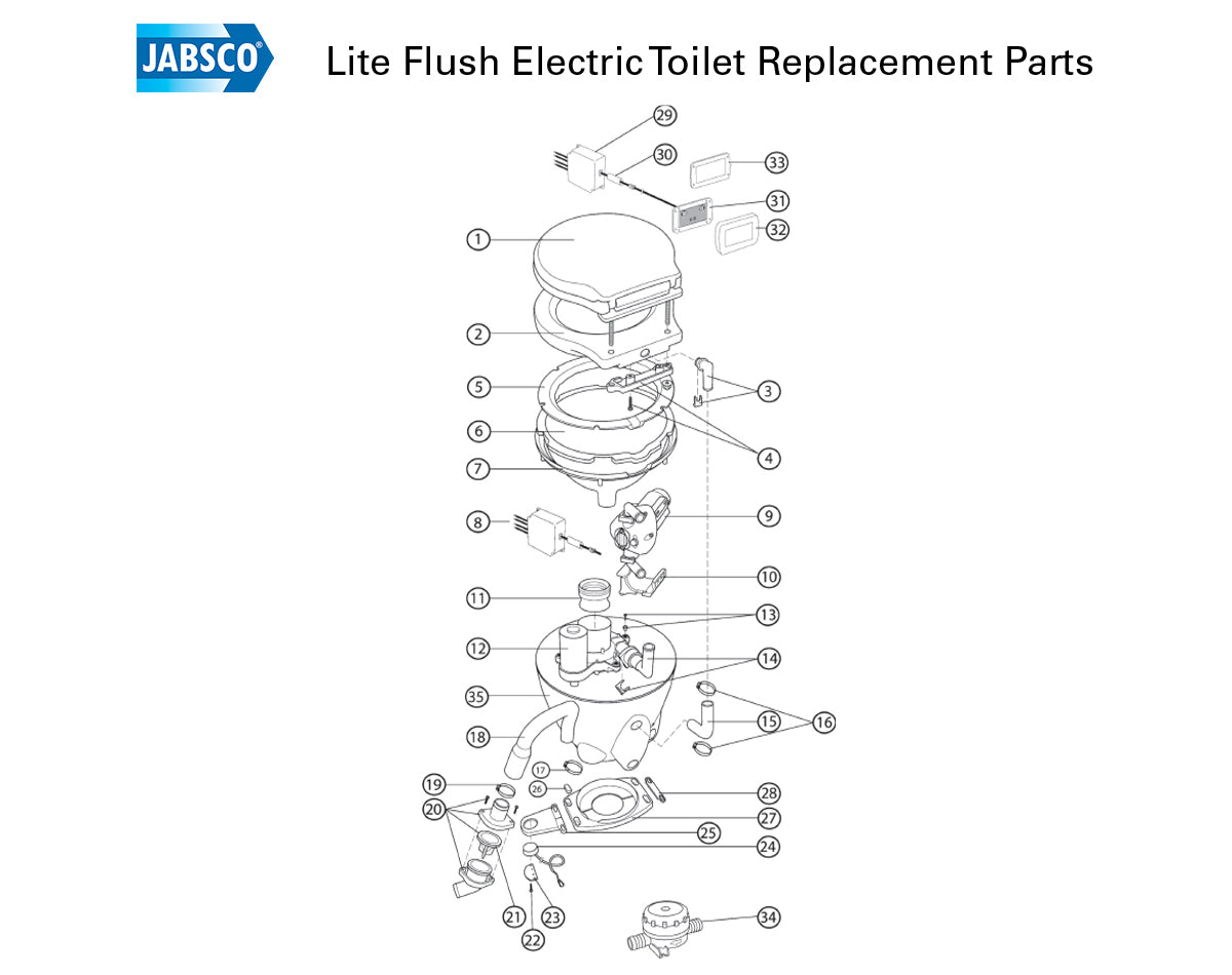 Jabsco Lite Flush Electric Toilets