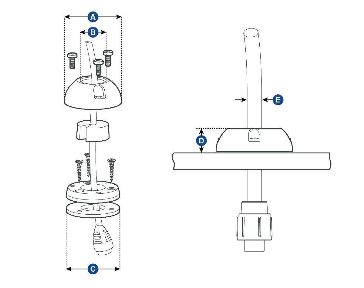 Scanstrut Watertight Vertical Entry Cable Seals