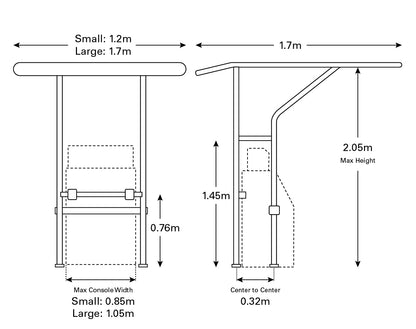 Oceansouth Classic T-Tops width 1.2m or 1.4m