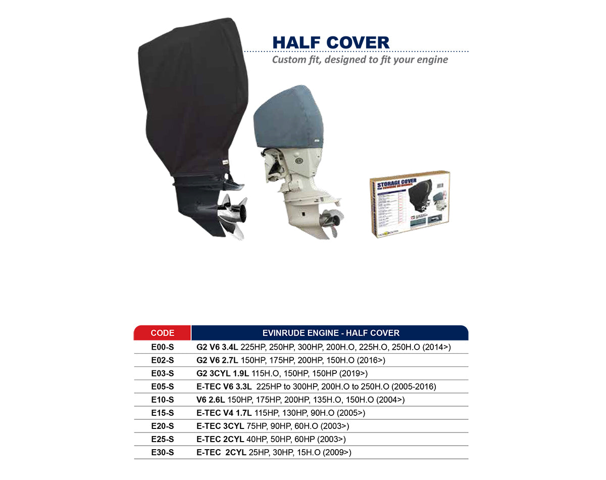 Oceansouth Half Outboard Storage Cover For Evinrude