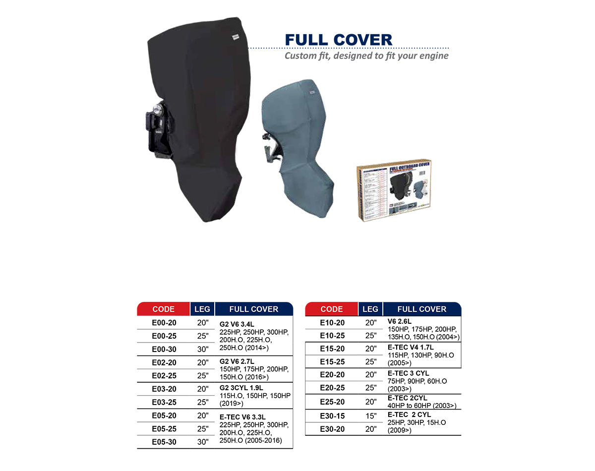 Oceansouth Full Outboard Storage Cover For Evinrude