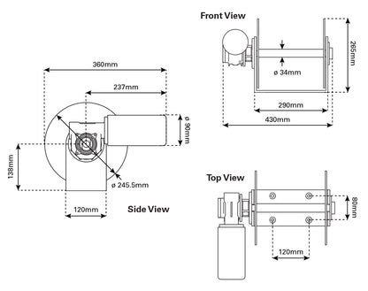 Viper Pro S Series Gravity Feed Drum Anchor Winch