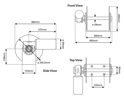 Viper Pro S Series RAPID Drum Anchor Winch Bundle