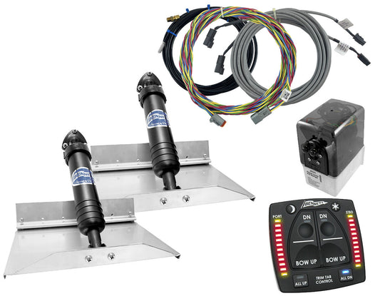 Bennett Marine Classic Hydraulic Trim Tab Complete System 9" Plate with Integrated Helm Control