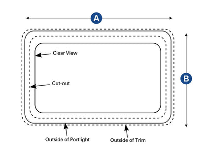 Bomar 2000 Series Opening Rectangular Portlights