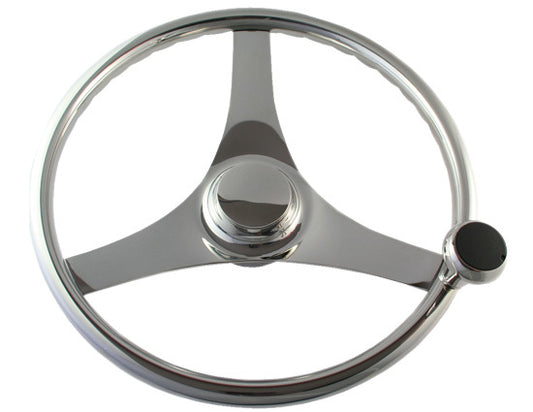 Steering Wheel Stainless Steel with Grips & Speed Knob