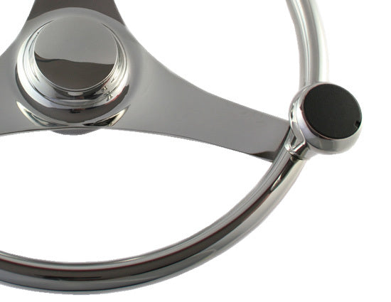 Steering Wheel Stainless Steel with Grips & Speed Knob