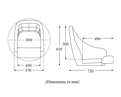 Ocean 51 Deluxe Flip-Up Seat