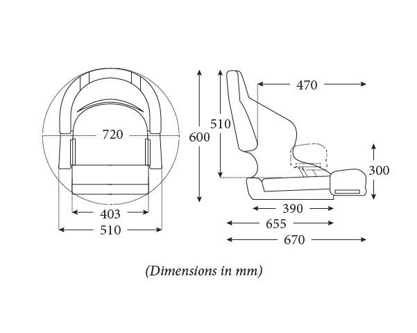 H52 Compact Helmsman Flip-Up Boat Seat