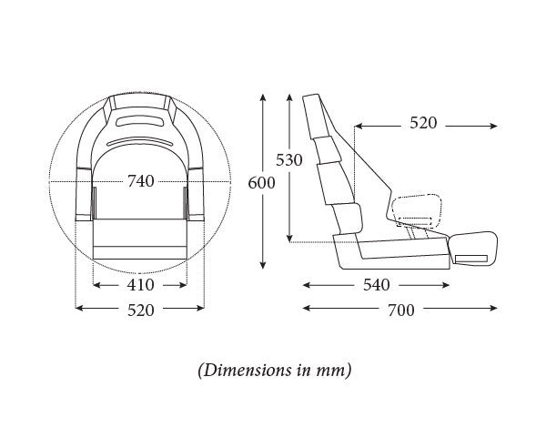 RM52 Flip-Up Boat Seat