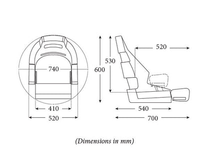 RM52 Flip-Up Boat Seat