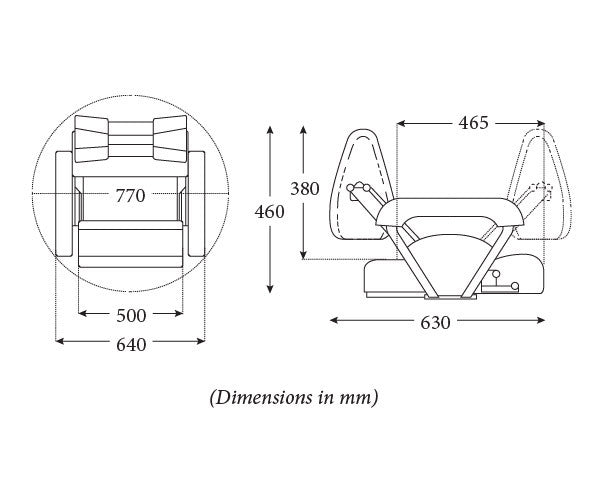 ST46 Flip-Up Flip-Back Helm Seat