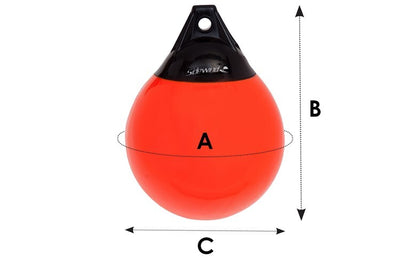 Heavy Duty Round Fender Buoys Red/Black