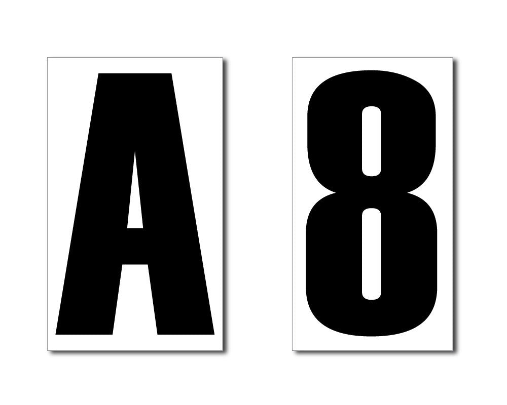 Boat Registration Numbers & Letters Small 65x50mm