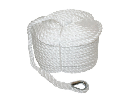 Polyethylene 3 Strand Silver Anchor Rope Coils with Stainless Steel Thimble