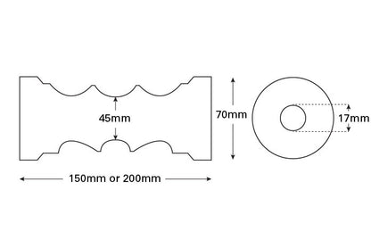 Self Centering Rollers Soft Red Polyurethane