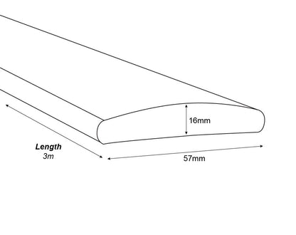 Boat Trailer Skid Heavy Duty 57x16mm Plain