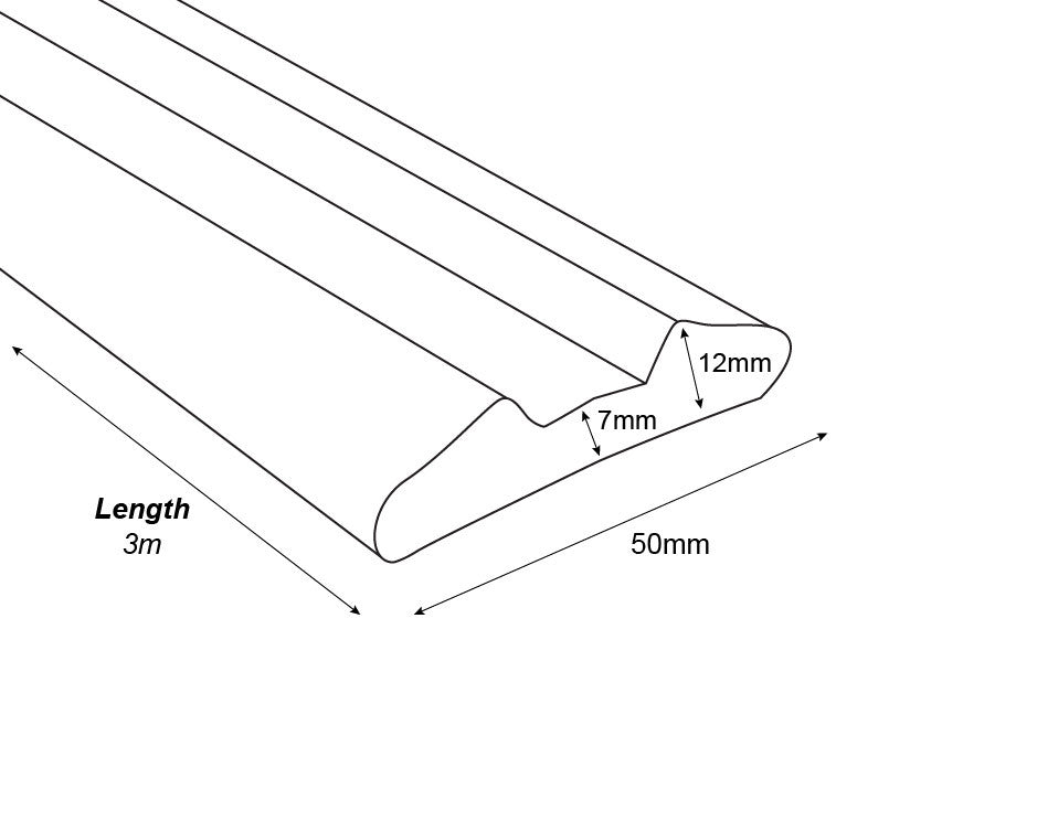 Boat Trailer Skid 50x12mm with Groove