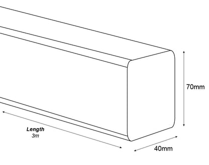 Boat Trailer Bunk 70x40mm Straight