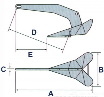 Fixed Head Power Anchor with Wings Galvanised