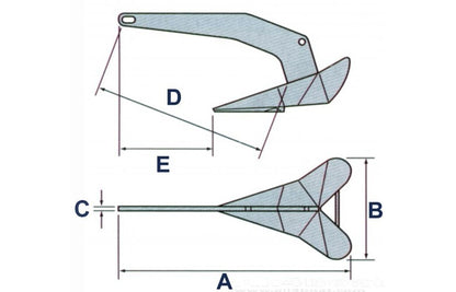 Fixed Head Power Anchor with Wings Stainless Steel