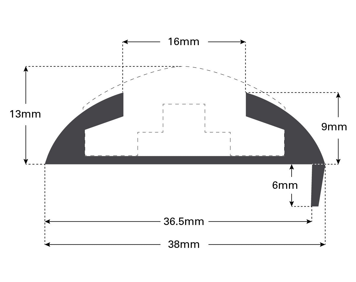 Gunwale Boat Trim PVC or Aluminium Extrusion 38mm x 3.65m