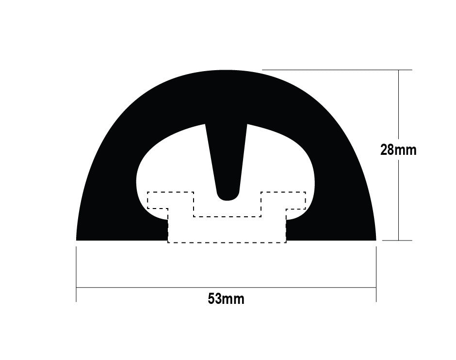 Gunwale BUMP PVC Rub Rail 53mm Profile