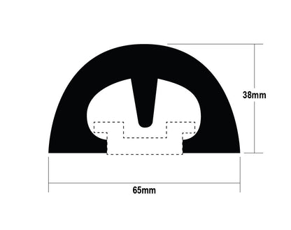 Gunwale BUMP PVC Rub Rail 65mm Profile