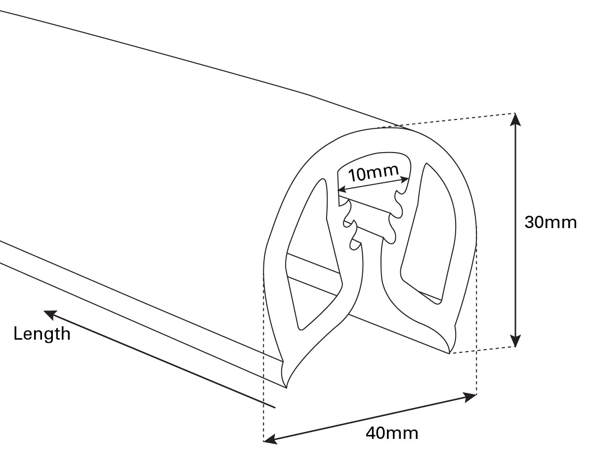 Gunwale Boat Trim - White PVC 40mm