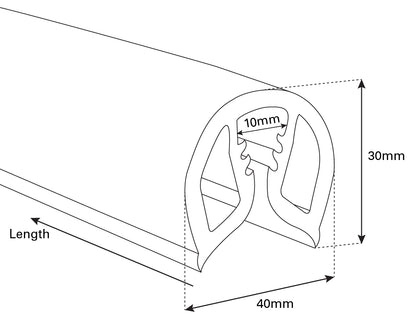 Gunwale Boat Trim - White PVC 40mm