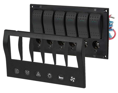 Narva LED 6-Way Switch Panel with Fuse or Circuit Breaker Protection