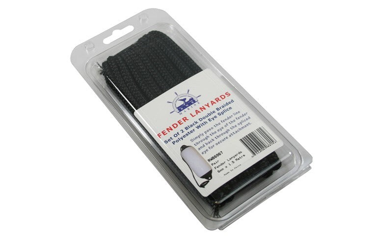 Fender Lanyard - Set of 2 Black Double Braided Lines