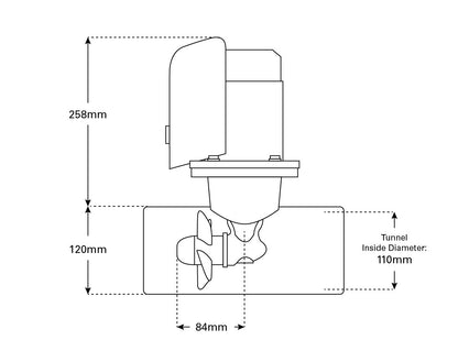 Quick BTQ110 Bow Thruster Kit 25Kgf for 5m - 7.5m Boats