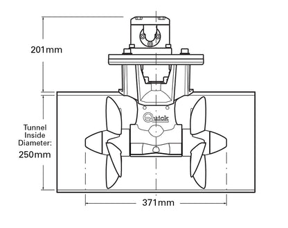 Quick BTQH250 Hydraulic Bow or Stern Thruster with Double Propellers for 18m - 22m Boats