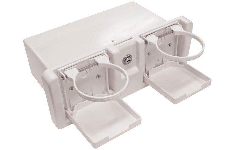 Glove Box White with Drink Holders