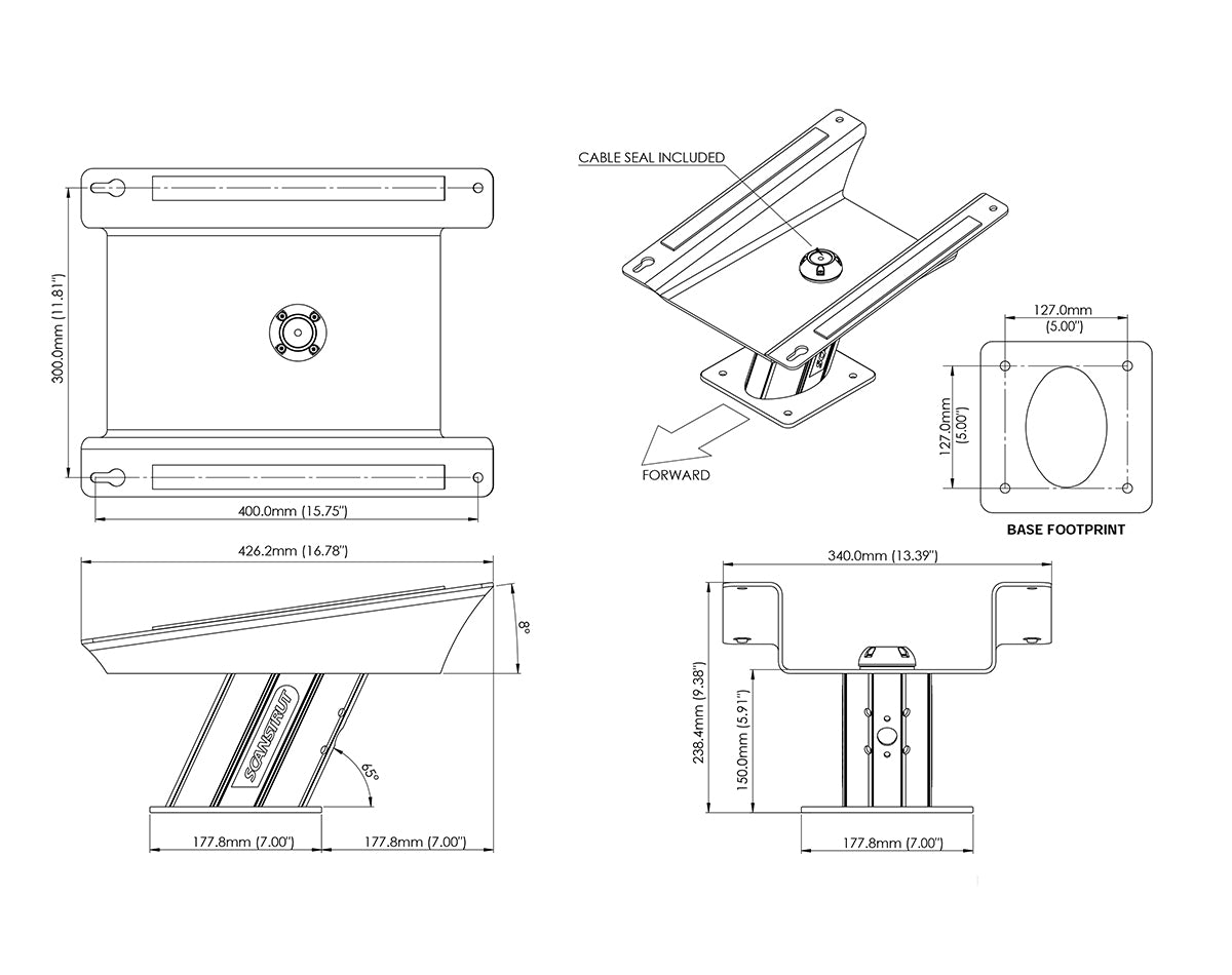 Scanstrut PowerTower for Starlink Flat High Performance 150mm