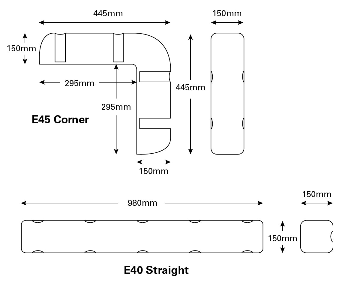 Dock Edge Fender 2x Straight & 1x Corner 3 Piece Set