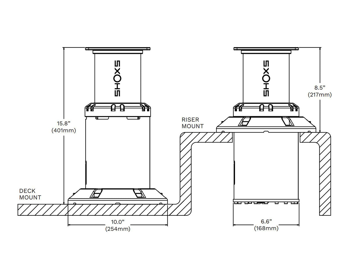 SHOXS X4 Suspension Seat Pedestal with Height Adjustment